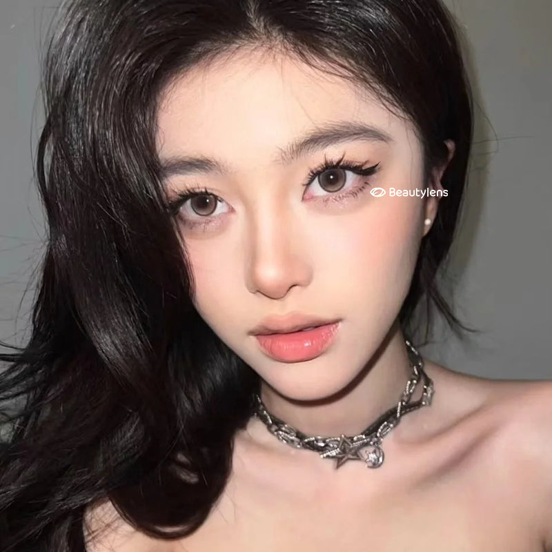 BEAUTYLENS Honeycomb milk tea normal/minus(0.00s/d-8.00) Softlens Lensa Kontak 14.2MM Free Gift