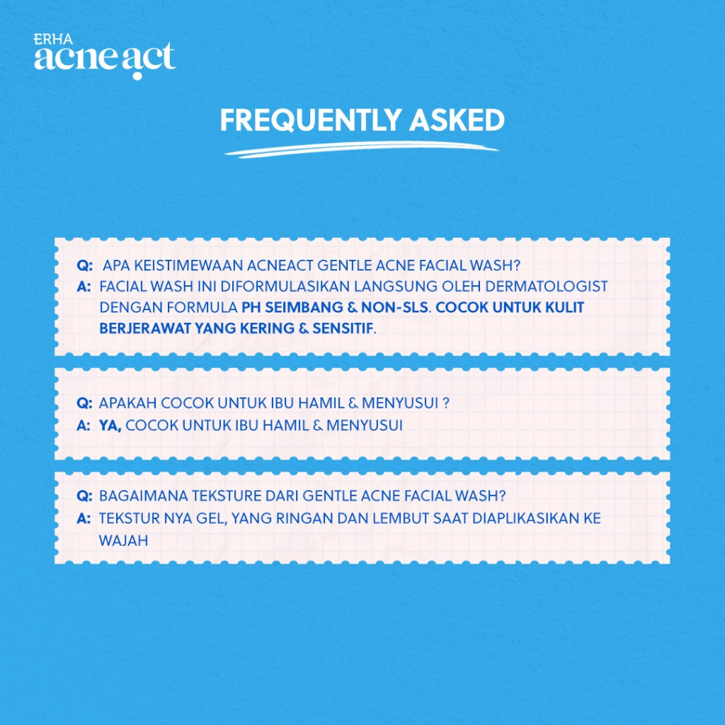 ERHA Acneact Low Ph Gentle Facial Wash 100g - Sabun Wajah Jerawat Kulit Sensitif  Ph Balance Low ph