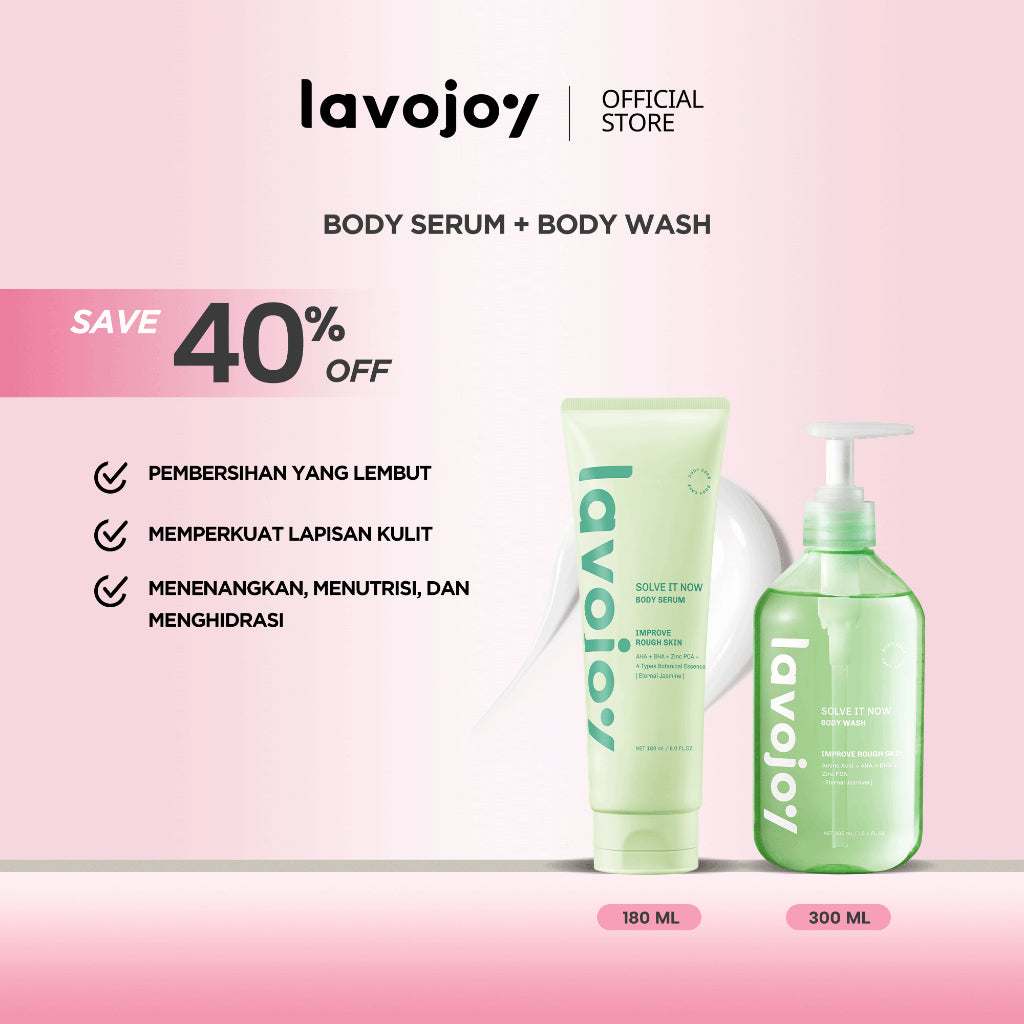 Lavojoy 2in1 Bundle Body Wash All Variants 300ml + Body Serum All Variants180ml | Sabun Mandi Cair Untuk Mencerahkan Dan Melembabkan Kulit | Body Serum Untuk Mencerahkan Dan Melembabkan Kulit