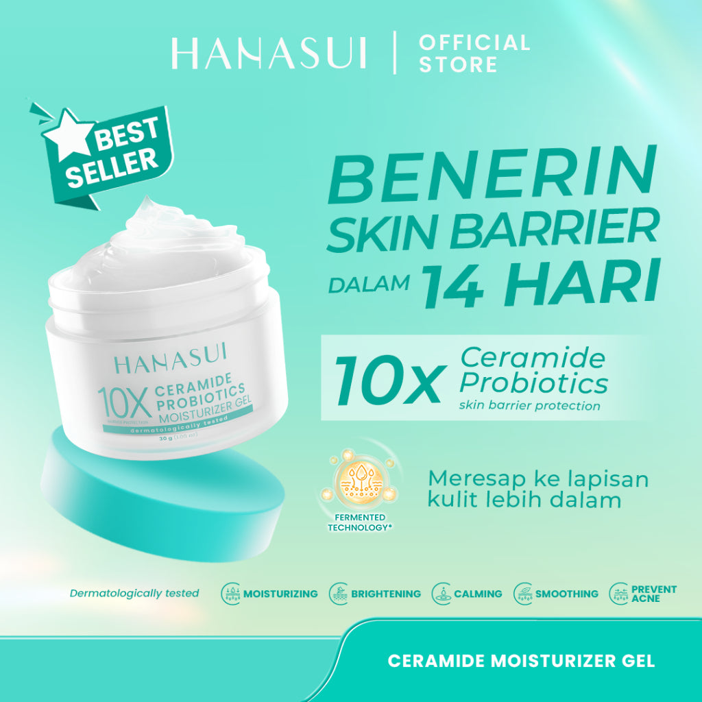 【BIG SIZE】Hanasui Ceramide Probiotics Moisturizer Gel 100ml - Pelembab Ringan Lembap Perbaiki Skin Barrier dan Mencerahkan