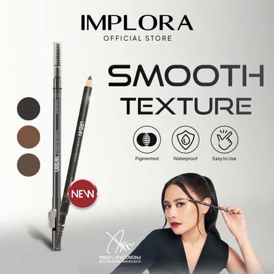 Implora Urban Eyebrow Pencil | Pensil Alis Black Brown Dark | Waterproof | Prilly's Choice