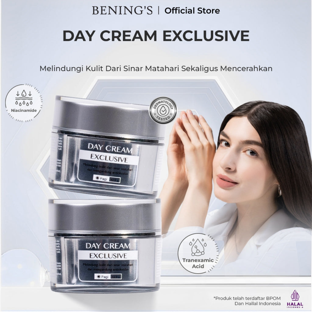 Bening's Skincare Official Exclusive Day Cream New Packaging Mengatasi Flek Hitam Mencerahkan BPOM