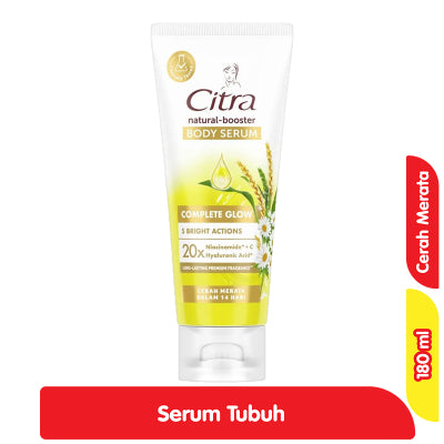 Citra Body Serum Protect Glow SPF 20 PA++ 180 ml / Citra Natural Booster Serum Pelembap Tubuh Complete Glow Tube 180 ml