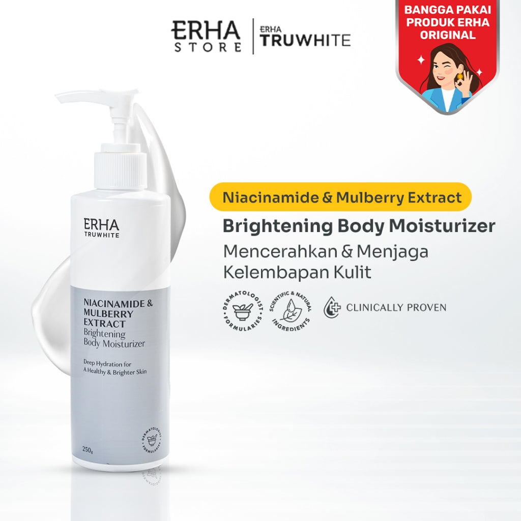 ERHA Truwhite Niacinamide & Mulberry Extract Brightening Body Moisturizer 250g - Lotion Pencerah & Pelembap Tubuh