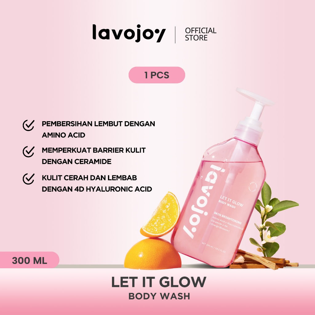 Lavojoy Let It Glow Body Wash Skin Brightening Upgraded Version | Sabun Mandi Cair Untuk Mencerahkan Dan Melembabkan Kulit | Fresh Body Shower
