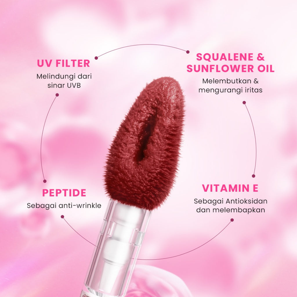 Hanasui Next Level Blurry Tint - Lip Tint Watery To Blur Lightweight Tahan Lama Velvet Finish Powdery Tint Blurring Effect Stain Lasting Up to 8 H