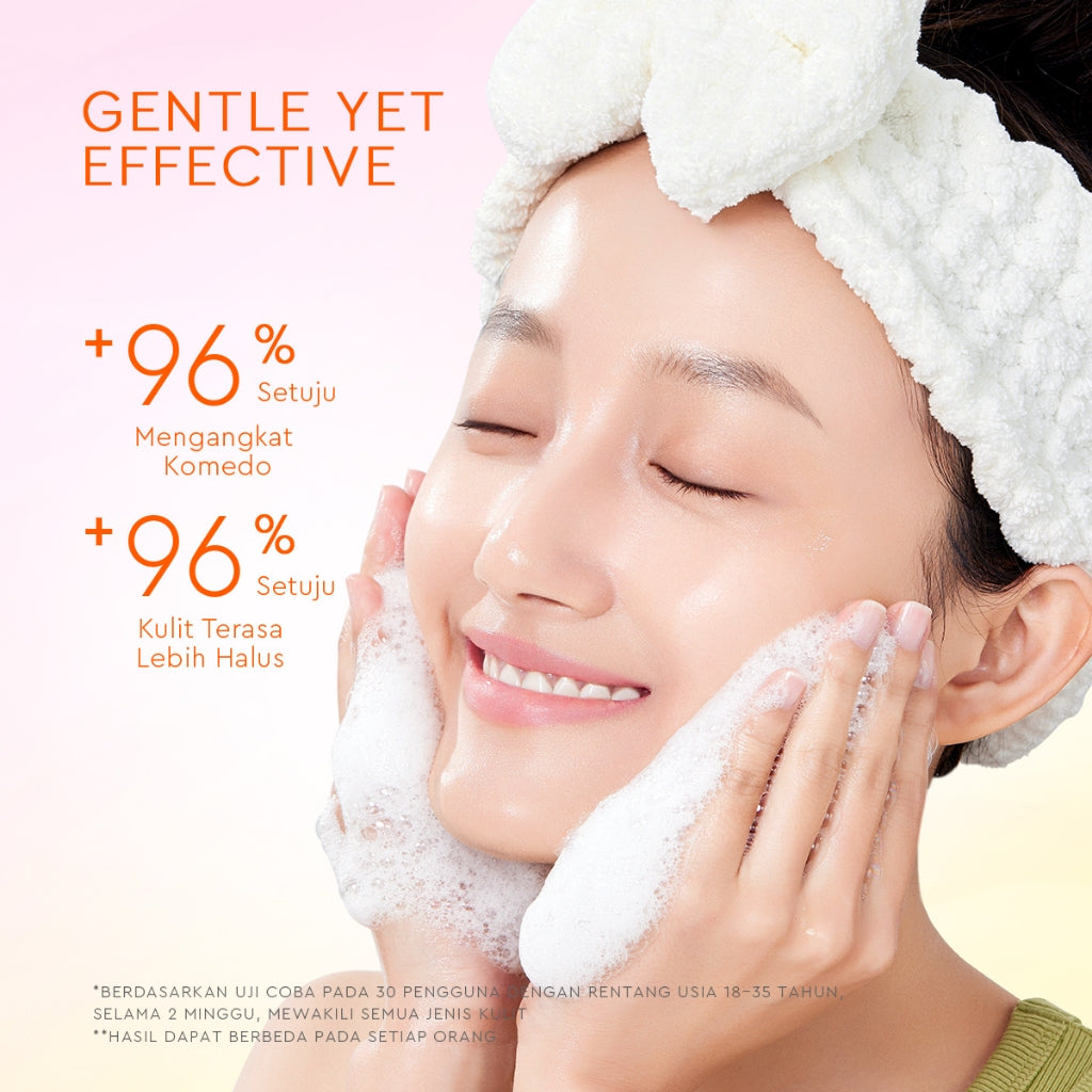 Glad2Glow Yuzu Aha Blackhead Exfoliating Cleanser facial wash skincare face wash sabun cuci muka cleansing balm exfoliating exfoliasi wajah sabun muka pembersih wajah Yuzu Aha Blackhead Exfoliating Cleanser Eksfoliasi secara lembut g2glow official store