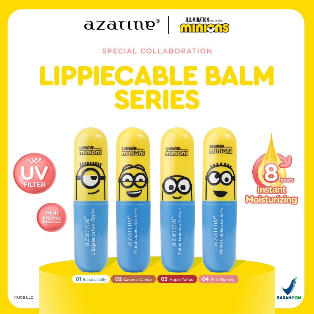 Azarine Tinted Lippiecable Balm Series 3.5g Lip Balm Moisturizing Long Lasting Extra Lightweight with UV Filter