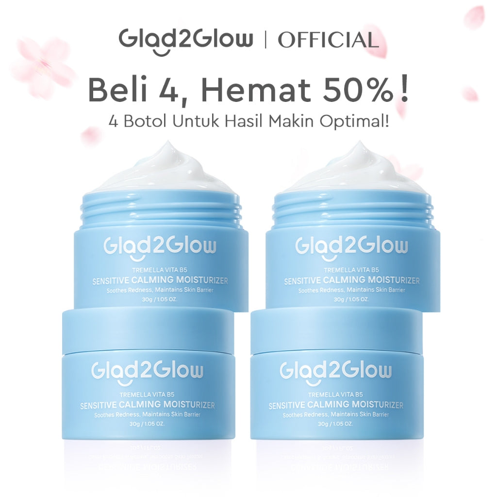 [Hemat 4PCS]Glad2Glow Moisturizer Series Mencerahkan Pencerah Wajah Anti Jerawat Penuaan Hilangkan Flek Tenangkan Kulit Niacinamide 377 Retinol Centella Skincare Pelembab Esensi Perawatan Kulit Pelembab Pembersih day cream tone up g2glow official store