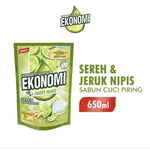 Ekonomi Power Liquid Sabun Cuci Piring Sereh & Jeruk Nipis Anti Bau 650 ml