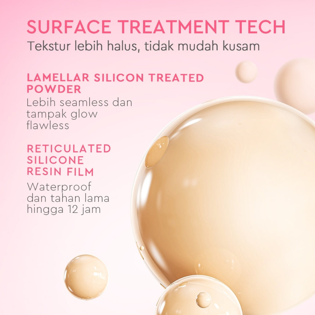 Glad2Glow Perfect cover cushion  Setting  dengan kandungan skincare mencegah kekusaman dan kulit kering sepanjang hari G2G Concealer Foundation Wajah Extract Mencerahkan Lasting refill Compact g2glow official store