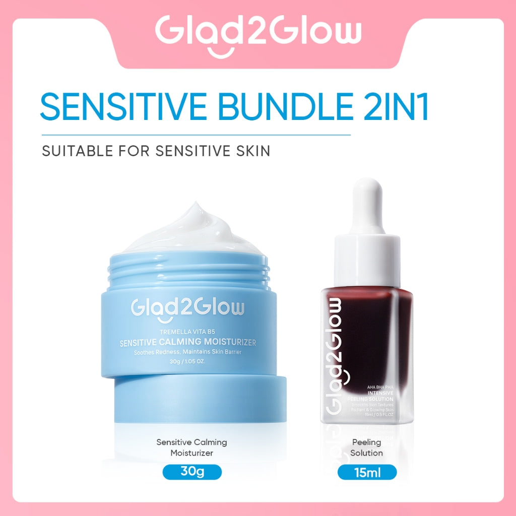 GLAD2GLOW Tremella Vita B5 Sensitive Calming Moisturizer | Gel Day & Night Cream Skincare g2g Pelembab Wajah Pemutih Wajah Mencerahkan g2glow official store