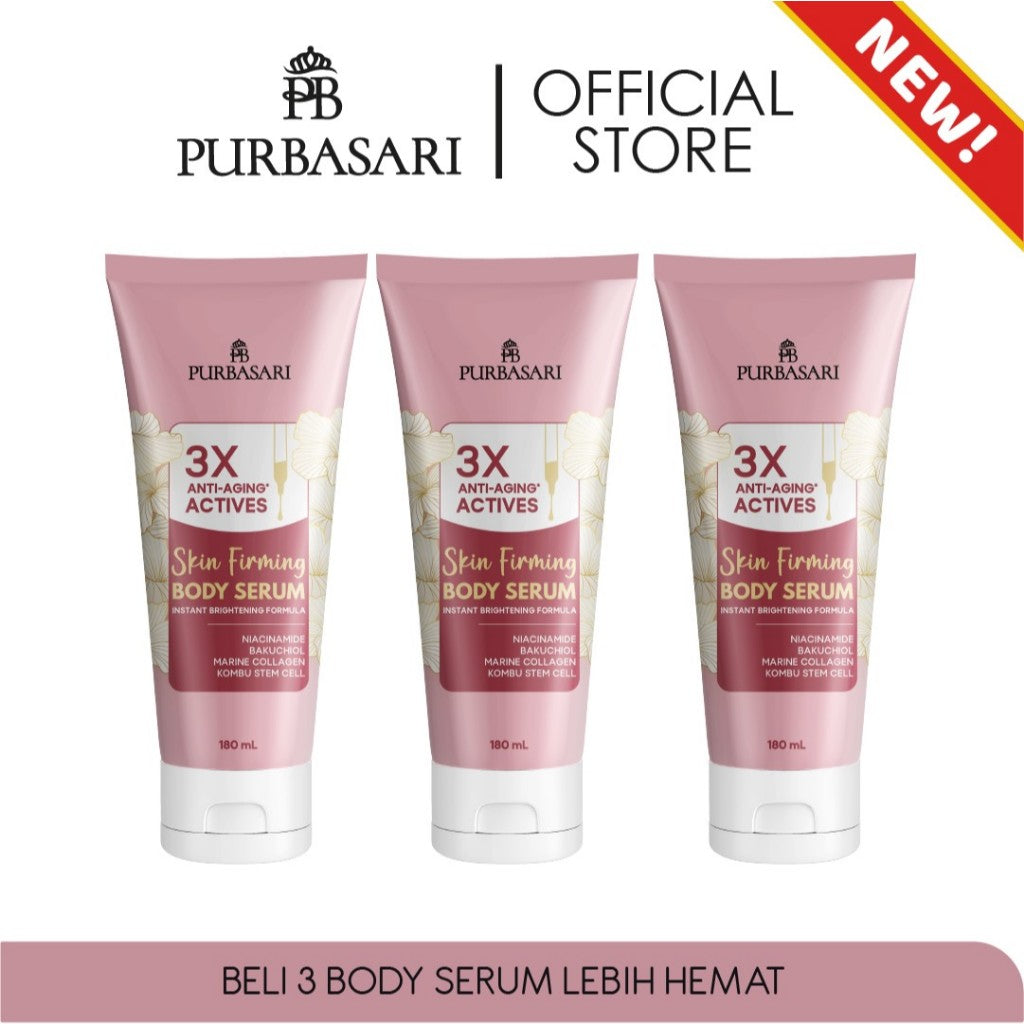 [3 PCS] Purbasari Body Serum 180ml - Cybright Whitening - Ceramide Barrier - Phyto Cell-C - White Glow - Skin Firming - Gluta Hya / Mencerahkan / Melembabkan / Hidrasi Lotion Pencerah Tubuh