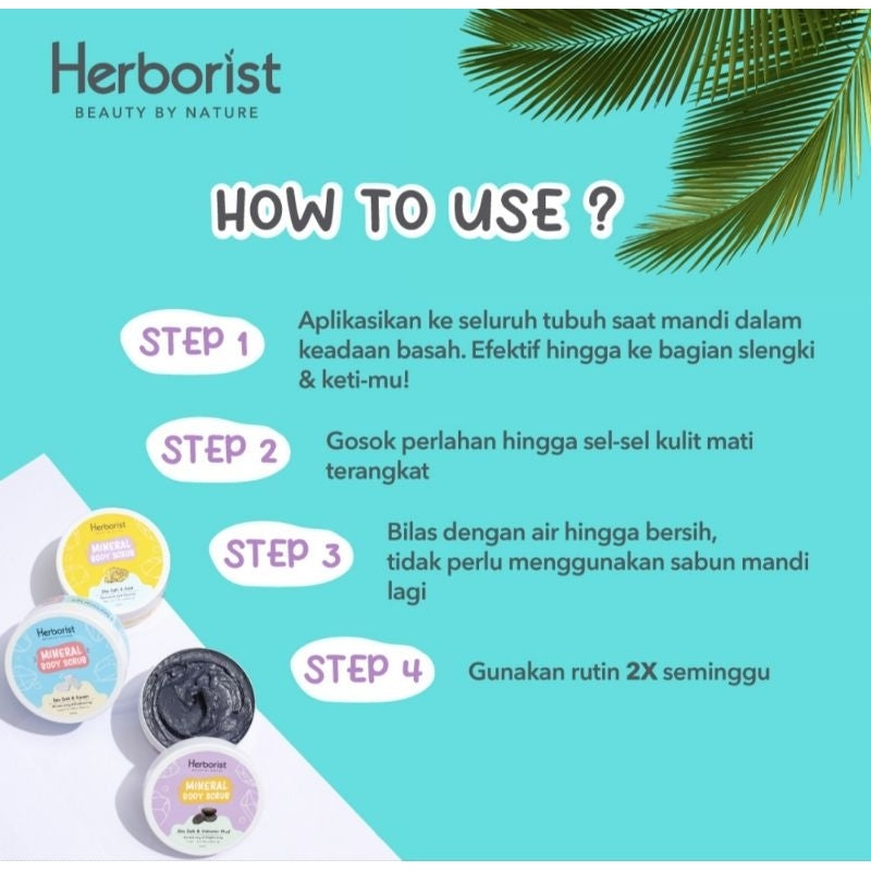 Herborist Scrub Tubuh Sea Salt & Volcanic Mud 200 g