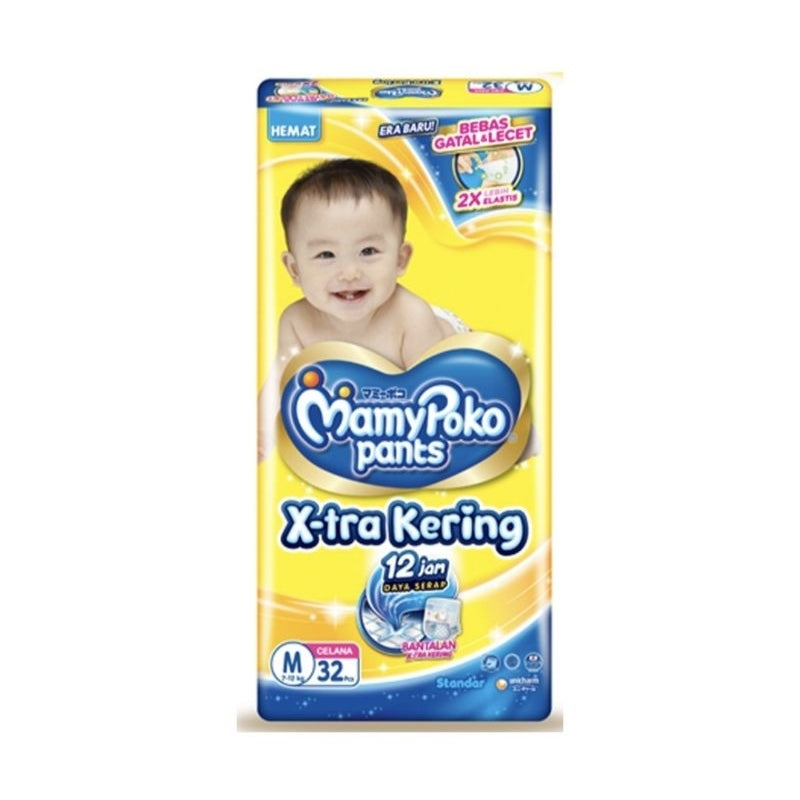 Mamy Poko X-tra Kering Popok Celana Bayi M 32 pcs