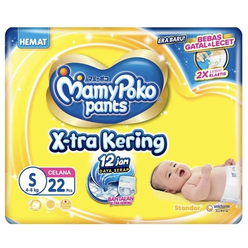 Mamy Poko X-tra Kering Popok Celana Pampers Bayi S 22 pcs