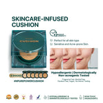 NEW BUNDLE - NPURE Centella Asiatica Flawless Matte Power Cushion + Power Glow Lip Oil Rose Pink Marigold Peach / Set Makeup / Daily Use / Makeup Harian / Makeup kulit Berjerawat / Makeup Bibir Kering