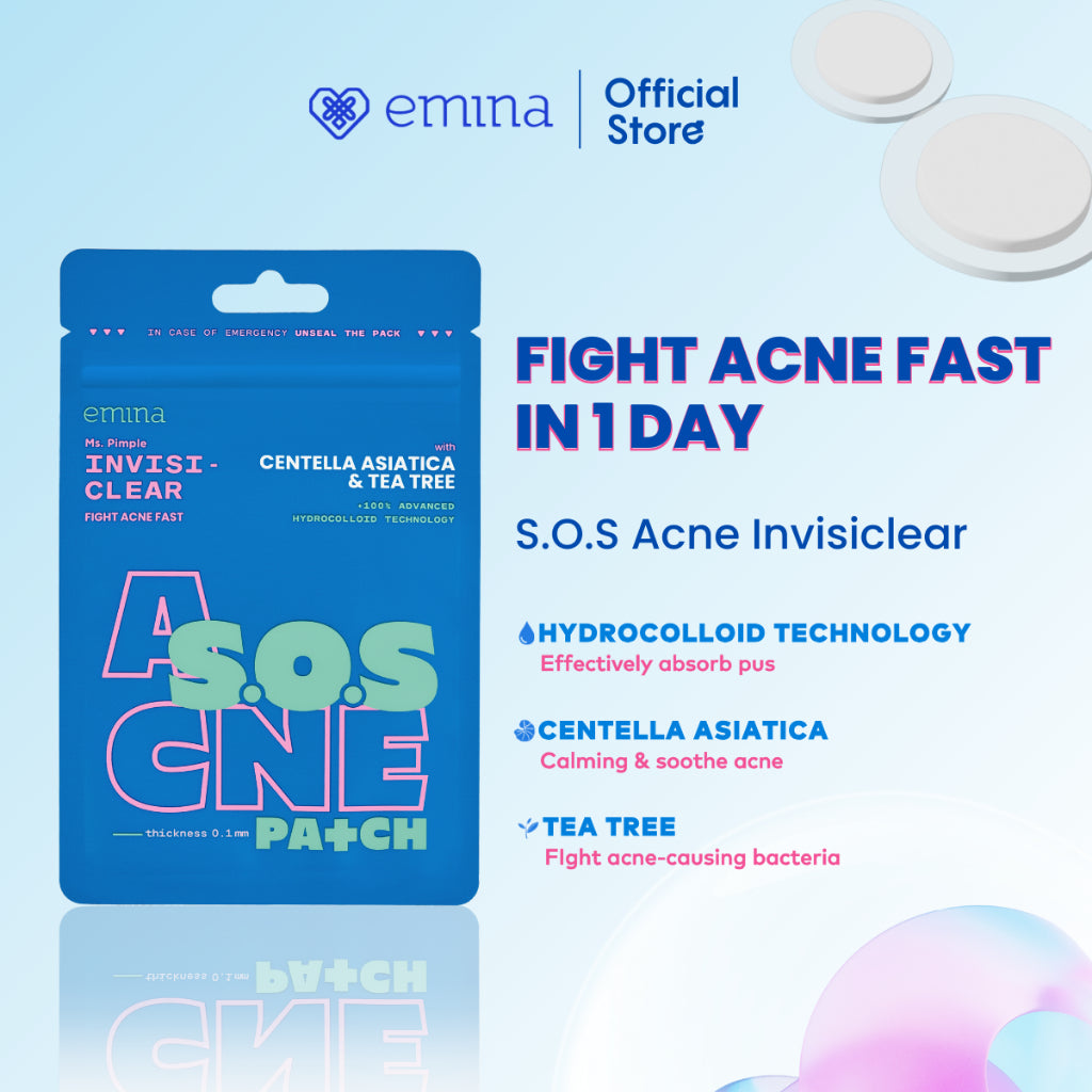 Emina Ms. Pimple Acne Patch 12 Pcs & 15 Pcs | Pimple Pacth Acne Spot Treatment Sticker Jerawat Tipis Penghilang Jerawat dengan Centella Asiatica, Tea Tree dan Chamomile