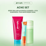 Glowsophy Bundle 5in1 Acne Series Cica Pathenol Moisturizer 100ml + Cica Daily Light Sunscreen + Berry BHA Gentle Cleanser + Watermelon Clay Stick + Pineapple Serum