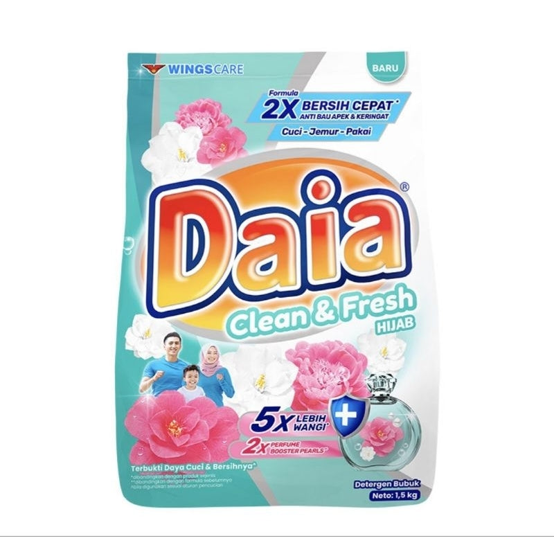 Daia Deterjen Bubuk + Pelembut Pakaian Refill 1.5 kg