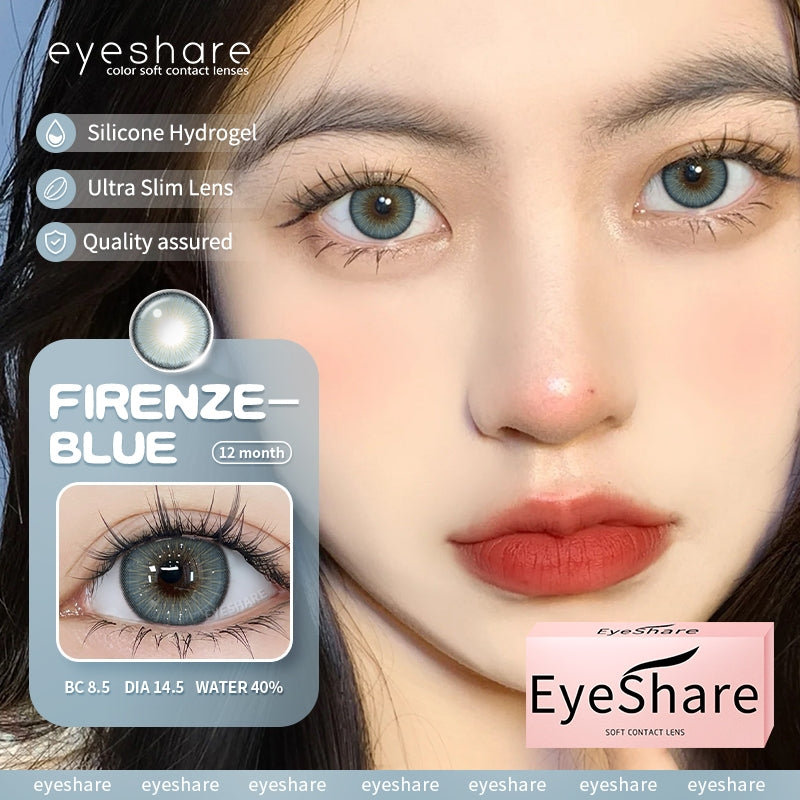 Eyeshare Softlens Blue 1Pasang 14.0mm-14.5mm Lensa Kontak Warna Normal Softlen