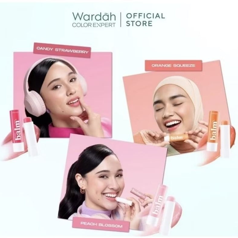 Wardah Hydrabalm Lip Care Pelembap Bibir Candy Strawberry SPF 15 4 g