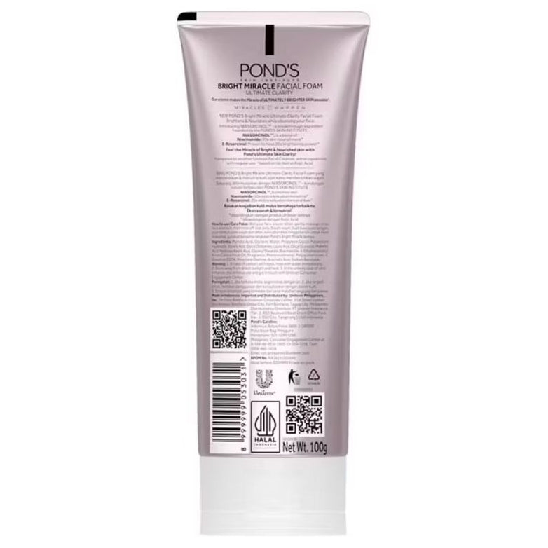 Ponds Bright Miracle Niasorcinol Pembersih & Pencerah Wajah Foam 100 g