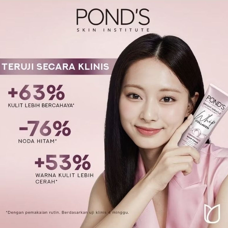 Ponds Bright Miracle Whip Collagen Pembersih Wajah & Pencerah Foam 100 g