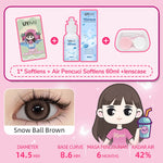 [Beli 1 Gratis 2 Hadiah] UYAAI Softlens Normal 14.00-15.00mm 1Pasang Softlens+120ML Air Pencuci Softlens+Lenscase