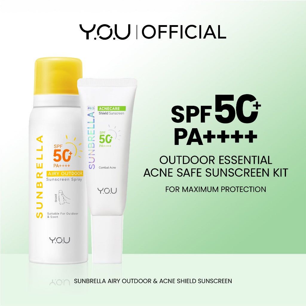 YOU Sunbrella Pro Acnecare Shield Sunscreen SPF 50+ PA++++ Acne Sunscreen Skincare  Collection Sunscreen Acne Prone Skin Melindungi dari Jerawat dan Sinar UV
