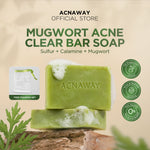 ACNAWAY Mugwort Acne Clear Bar Soap - Sabun Organik Natural Acne Soap untuk Jerawat Badan Tanpa Paraben & Alkohol with Sulfur Calamine Herbal