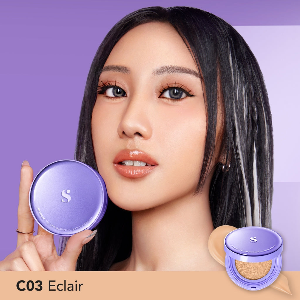 SOMETHINC [2 PCS] CoverBlur Pro Filter Breathable Cushion SPF 40 PA++++ x Forever Stay Comfort Lip Glaze