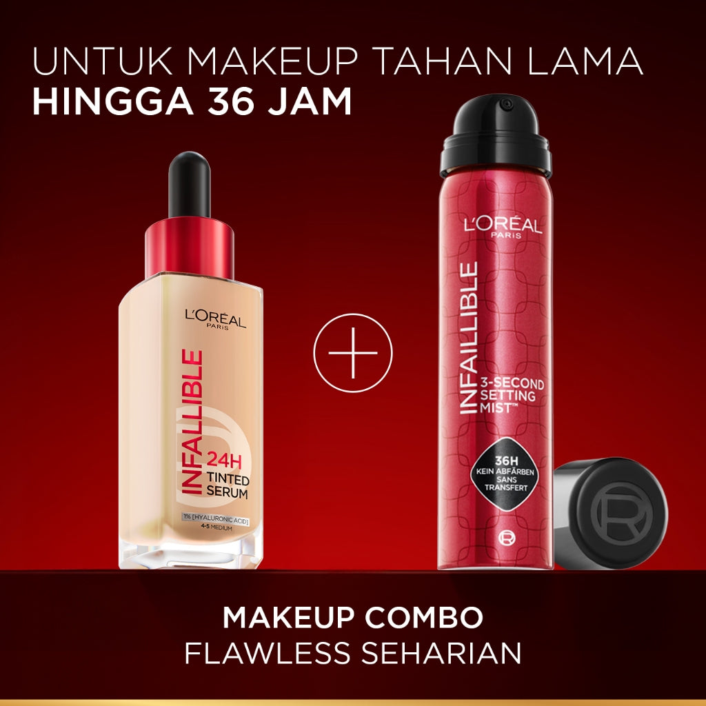 [BARU] L'OREAL PARIS INFALLIBLE 24H TINTED SERUM FOUNDATION LIGHTWEIGHT BREATHABLE RINGAN TAHAN HINGGA 24 JAM