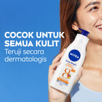 NIVEA Body Lotion Extra Bright Repair & Protect SPF15 380ml - Hand body lotion moisturizer mencerahkan kulit kusam rusak badan glowing brightening tone up melembabkan kering SPF UV matahari sunscreen - 40x Vitamin C, Grapeseed oil, 8 Super food