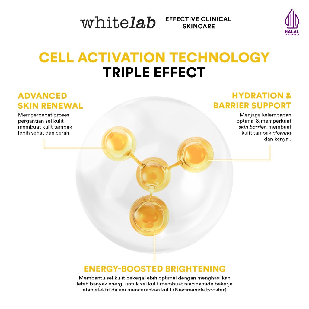 Whitelab Day Cream Brightening  - Pelembap Krim Pagi Pencerah Wajah Untuk Kulit Oily N-Dose+ 2.0