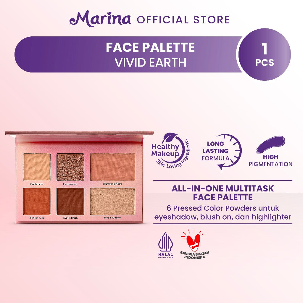 Marina Glow Ready Face Palette Vivid Earth - Exp :12.2026