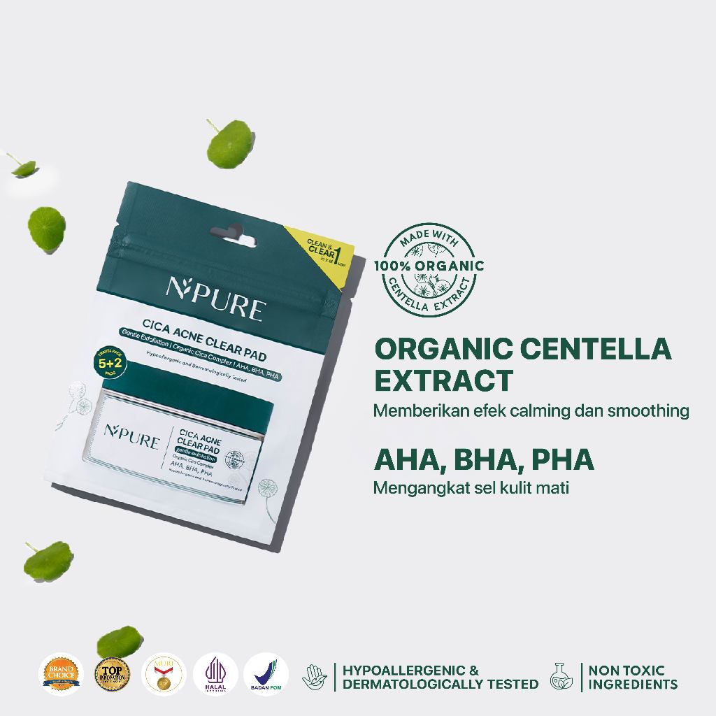 NPURE Acne Clear Pad Cica Sachet / Licorice Light Up Brightening Pads ZipLock