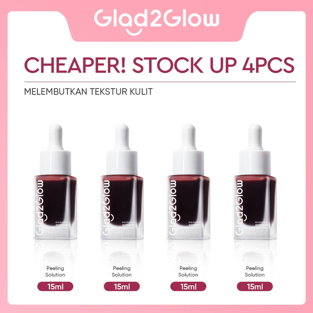 Glad2Glow Peeling Solution Serum Eksfoliasi Wajah 60S Menghaluskan Kulit Anda AHA BHA PHA Intensive serum vitamin c serum wajah white serum wajah glowing dan putih peeling exfoliating serum niacinamide Bahkan warna kulit kulit halus g2glow official store