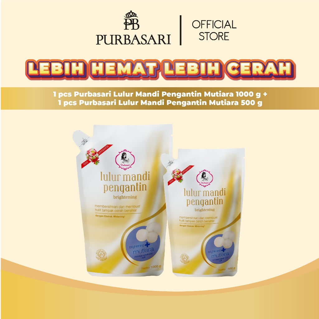 [Lebih Hemat Lebih Cerah] Purbasari Lulur Mandi Pengantin 1kg + Lulur Mandi Pengantin 500gr
