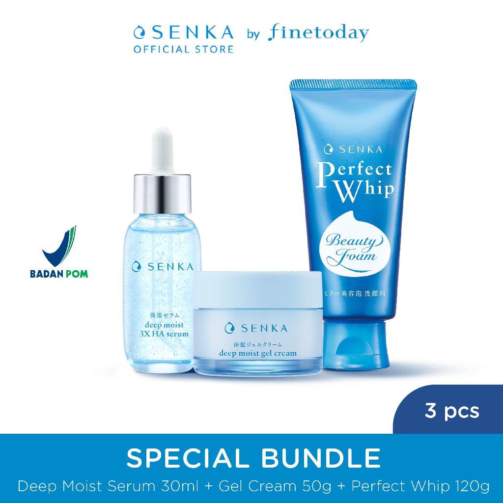 [Daily Set] SENKA Deep Moist Serum 30ml + Gel Cream 50gr + Perfect Whip U 120g