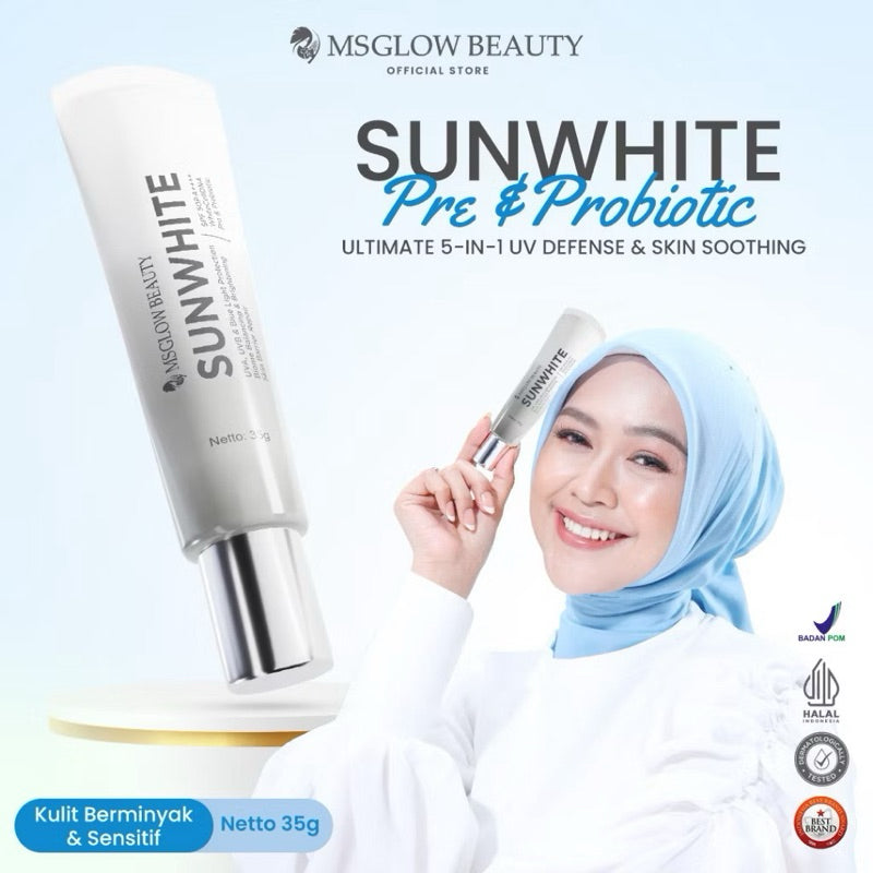 MS GLOW SUN WHITE PRE & PROBIOTIC SUN SCREEN SPF50