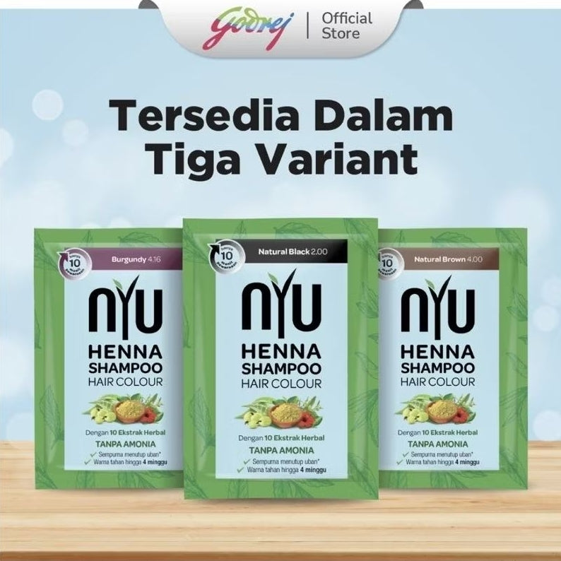 NYU Henna Sampo Pewarna Rambut Natural Sachet 20 ml