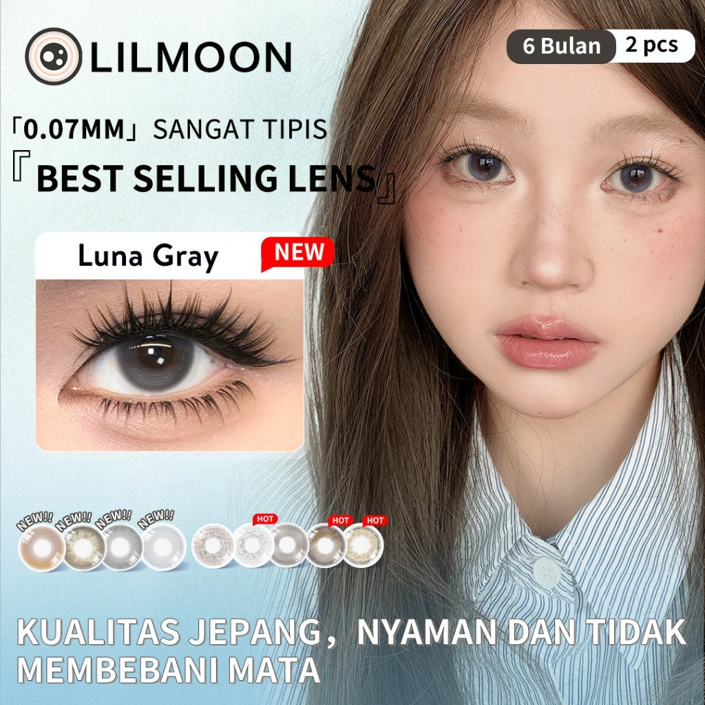 [Fuji Favorite] Lilmoon Softlens Kualitas Jepang softlens -0.50 natural contact softlens/softlens warna/Lensa kontak/Japan lens/Lensa minus/softlens brown/Grey