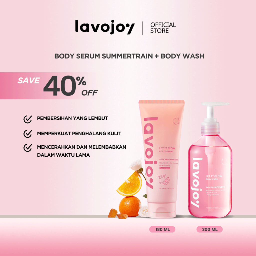 Lavojoy Let It Glow Summertrain Body Serum Skin Brightening Upgraded Version | Body Lotion Untuk Mencerahkan Dan Melembabkan Kulit Dengan Niacinamide + Ceramide + Vitamin E
