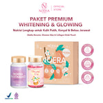 Noera Paket Premium Whitening & Glowing | Collagen Drink, Glow Me Skin, Glutha Booster | Improved Formula