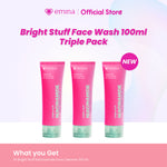 Triple Pack Emina Bright Stuff Niacinamide & Emina Prebiotic Tranexamic Acid Face Wash for Acne Prone Skin - Sabun Muka Cerah, Glowing, Perbaiki Skin Barrier, Mengontrol Minyak, Lembab Tanpa Ketarik, Anti Kusam, Cocok untuk semua jenis kulit