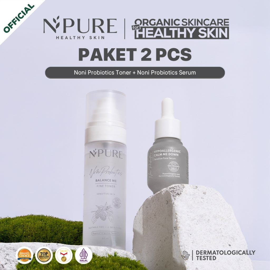 PAKET 2PCS - Npure Paket Toner + Serum / Acne Care / Brightening / Anti-Aging / Sensitive Skin / Kit Perawatan Kulit