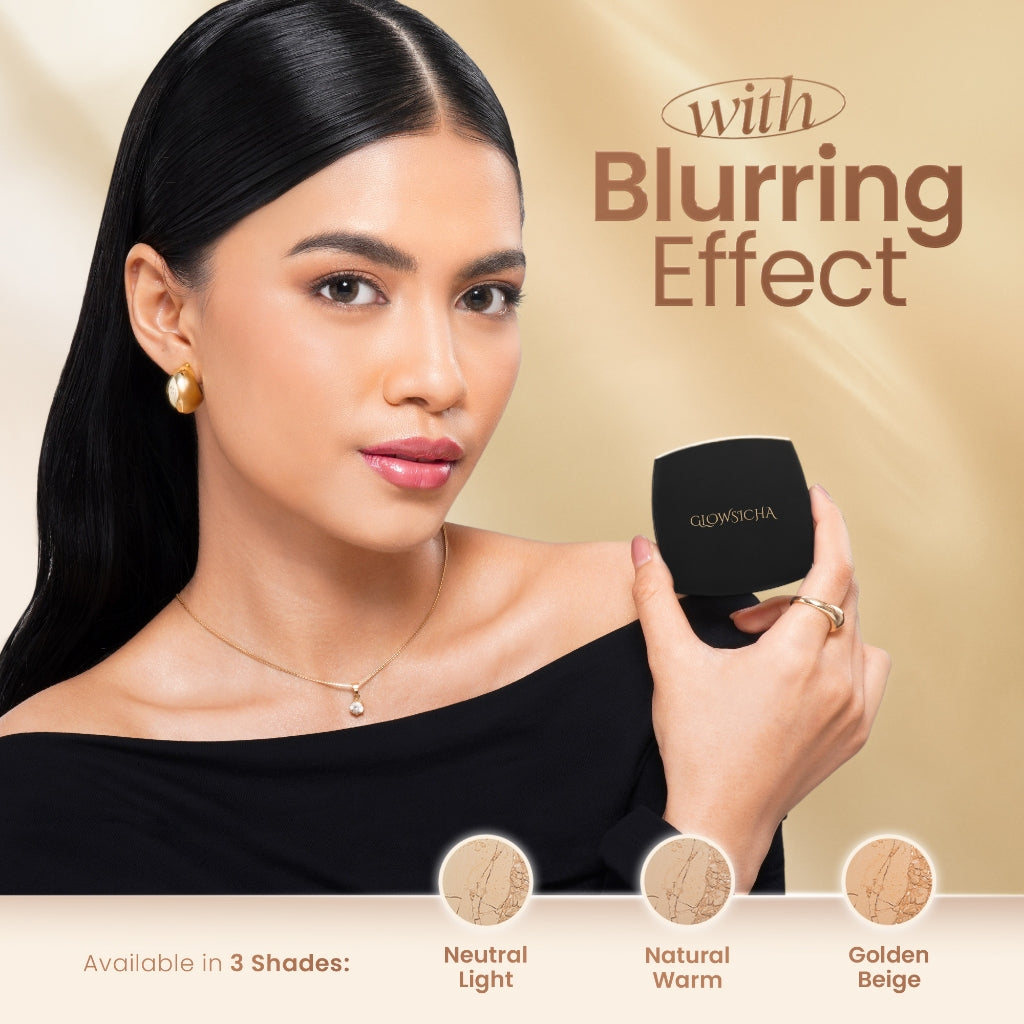 Glowsicha - Velvet Perfect Two Way Cake - Bedak Padat Mencerahkan Menyamarkan Noda Tahan Lama Ringan Glowing Matte Finish Anti Minyak Halus Lembut Cerah Merata Bedak Kulit Berminyak Makeup Harian Compact Powder Foundation