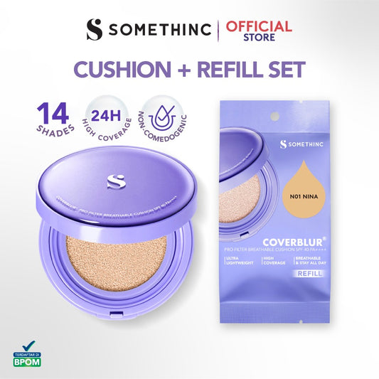 SOMETHINC [2 PCS] Bundle FULL SIZE + REFILL CoverBlur Pro Filter Breathable Cushion SPF 40 PA++++