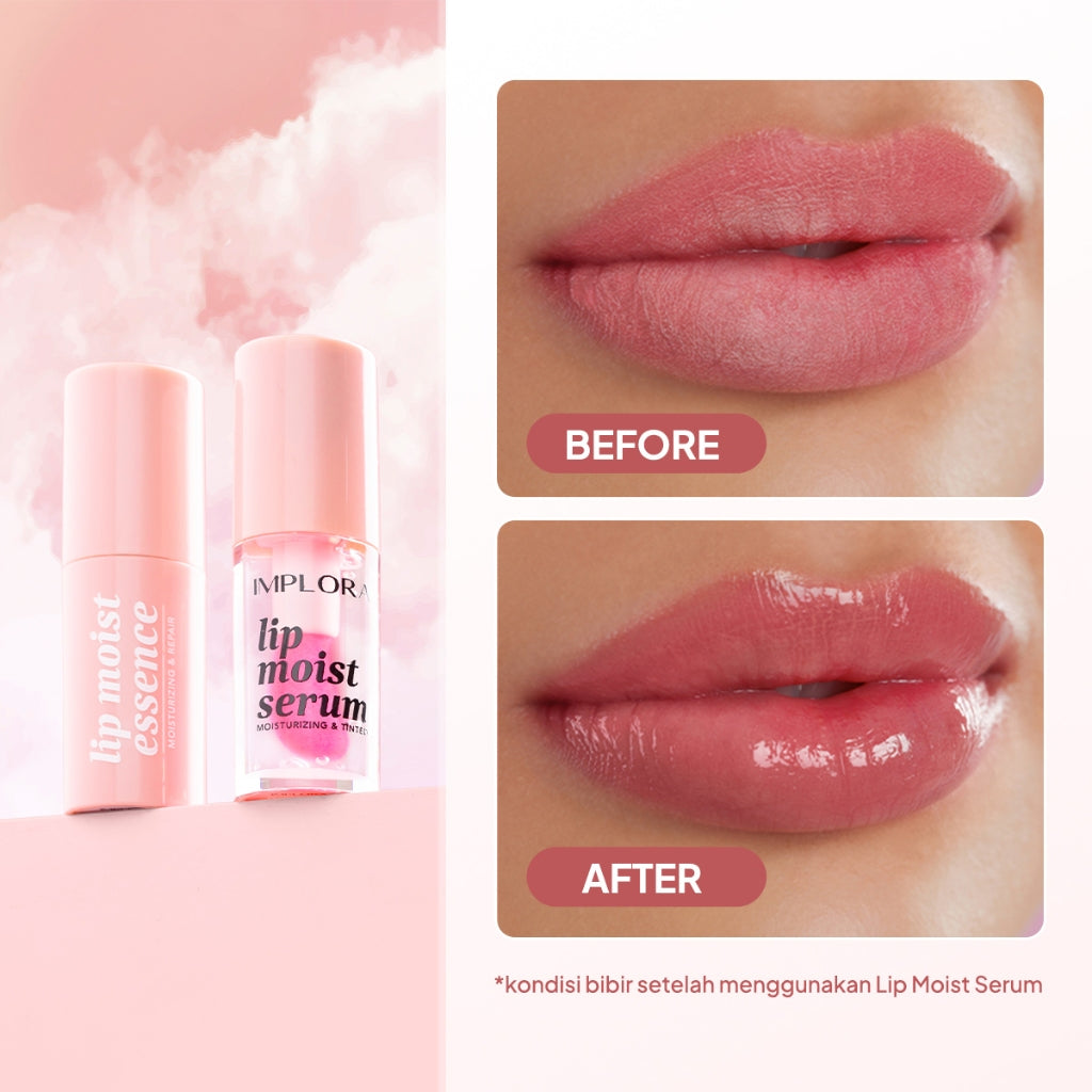 Implora Lip Moist Serum | Serum bibir dengan perona | Mengandung vitamin untuk bibir kering